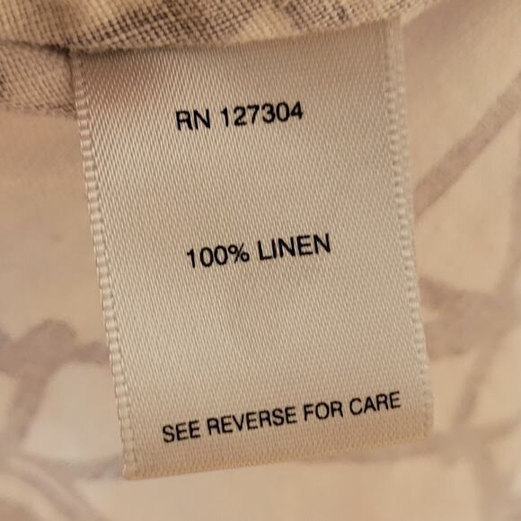 John Mark Printed Linen Button Front Top - Picture 6 of 7